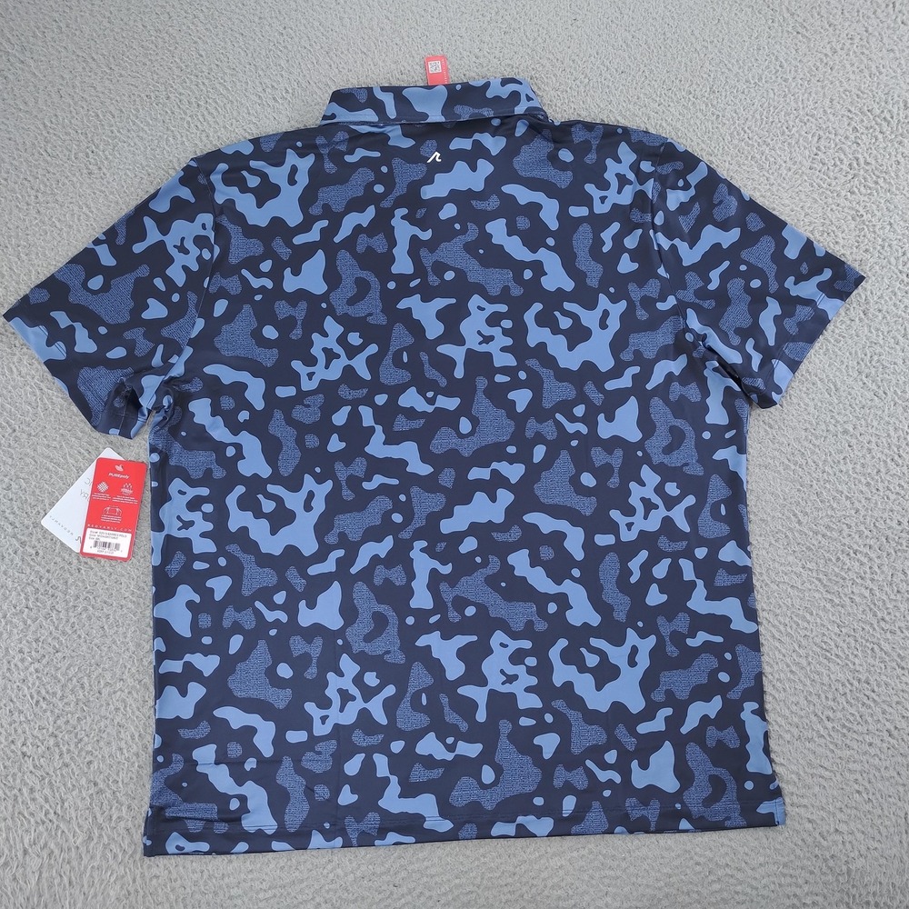 Redvanly Polo Shirt Mens 2XL Midnight Navy PUREpoly Camo Golf R2513-BARRES - Picture 2 of 16